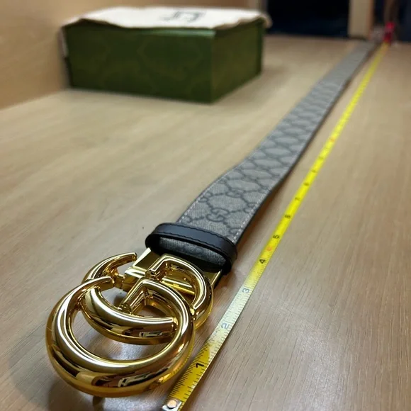 GG Marmont Reversible GG Supreme/Leather Size 85/34 - Picture 2 of 9